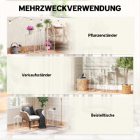 Pflanzenständer 3er-Set stapelbar für Blumen und Pflanzen Metall weiss