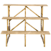 Pflanzentreppe aus Tannenholz mit 3 Stufen, Maße 100x80x78 cm.