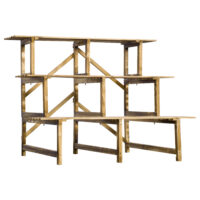 Pflanzentreppe aus Tannenholz mit 3 Stufen, Maße 100x80x78 cm.