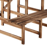 Pflanzentreppe aus Tannenholz mit 3 Stufen, Maße 80x80x78 cm.