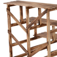 Pflanzentreppe aus Tannenholz mit 3 Stufen, Maße 80x80x78 cm.