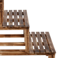 Pflanzentreppe aus Tannenholz mit 3 Stufen, Maße 80x80x78 cm.