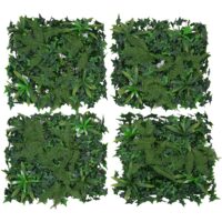 Künstliche Pflanzenwand lila grün 1 m² Wandpaneel Indoor Outdoor