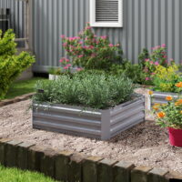 Pflanzkasten Set gross mit offenem Boden 100x100x30cm Metall