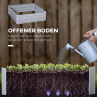 Pflanzkasten Set gross mit offenem Boden 100x100x30cm Metall
