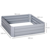 Pflanzkasten Set gross mit offenem Boden 100x100x30cm Metall