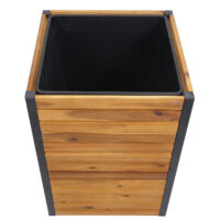 Pflanzkasten aus Akazienholz und Aluminium 60x42x42 cm