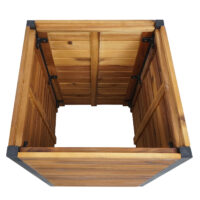 Pflanzkasten aus Akazienholz und Aluminium 60x42x42 cm