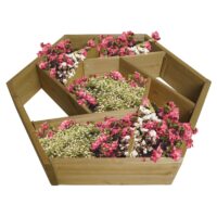 Pflanzkasten Blumentopf Blumenbeet 7 Fächer eckig 100x87cm Tannenholz braun
