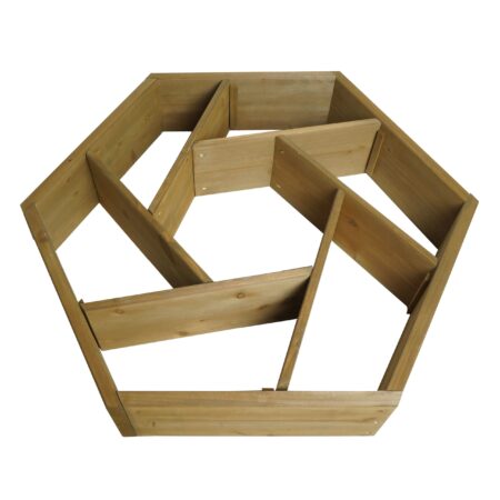 Pflanzkasten Blumentopf Blumenbeet 7 Fächer eckig 100x87cm Tannenholz braun