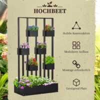 Pflanzkasten modular mit Gestell für Garten und Balkon Holz