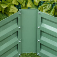 Pflanzkasten aus verzinktem Stahl, robust für den Garten, Farbe Grün.