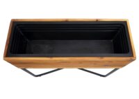 Pflanzkasten aus Stahl und Akazienholz 60x62x22 cm Outdoor