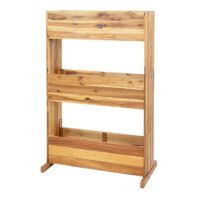 Pflanzkastenregal aus Akazienholz 3 Reihen braun