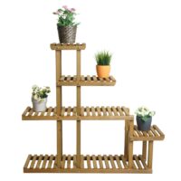 Pflanzregal JAM-L71 Blumentreppe Standregal 95x105x25cm Tanne Holz braun