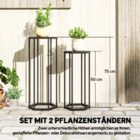 Pflanzständer 2er-Set für innen und aussen Balkon Garten Metall