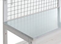 Pflanztisch aus Holz mit verzinkter Platte weiß 117x102x56 cm