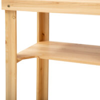Pflanztisch mit Ablage aus Tannenholz, ideal für Garten und Balkon.
