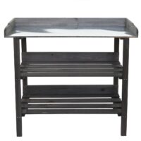 Pflanztisch aus Tannenholz anthrazit Outdoor Gärtnertisch