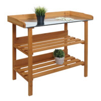 Pflanztisch aus Tannenholz natur Outdoor Gärtnertisch 86x92x41 cm