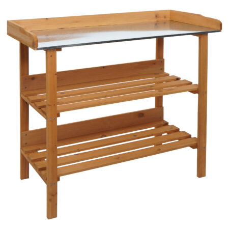 Pflanztisch aus Tannenholz natur Outdoor Gärtnertisch 86x92x41 cm