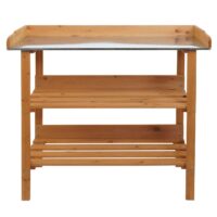 Pflanztisch aus Tannenholz natur Outdoor Gärtnertisch 86x92x41 cm