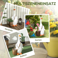 Pflanztopf mit Entwässerungssystem, Schwan-Design, für Indoor & Outdoor, Farbe Weiß.