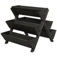 Blumenregal Pflanztreppe Holz Outdoor mit 5 Kästen anthrazit