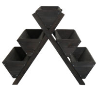 Blumenregal Pflanztreppe Holz Outdoor mit 5 Kästen anthrazit