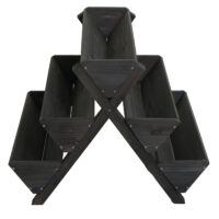 Blumenregal Pflanztreppe Holz Outdoor mit 5 Kästen anthrazit