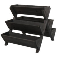 Blumenregal Pflanztreppe Holz Outdoor mit 5 Kästen anthrazit