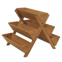 Pflanztreppe aus Holz mit 5 Stufen Outdoor Kräuterregal natur