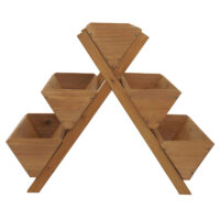 Pflanztreppe aus Holz mit 5 Stufen Outdoor Kräuterregal natur