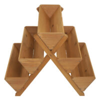 Pflanztreppe aus Holz mit 5 Stufen Outdoor Kräuterregal natur