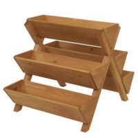 Pflanztreppe aus Holz mit 5 Stufen Outdoor Kräuterregal natur