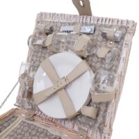 Picknickkorb Set für 4 Personen mit Kühlfach und Porzellan