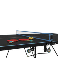 Klappbarer PingPong Tischtennistisch mit Netz und Rollen, Größe 274x152,5x76 cm für Tischtennis-Matches.