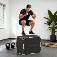 Plyo-Box für Home-Fitness mit 3 Sprunghöhen aus Holz