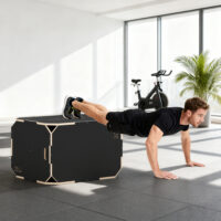 Plyo-Box für Home-Fitness mit 3 Sprunghöhen aus Holz