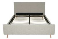 Polsterbett Doppelbett Bettgestell mit Lattenrost Massivholz 160x200cm creme-beige