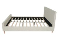 Polsterbett Doppelbett Bettgestell mit Lattenrost Massivholz 160x200cm creme-beige