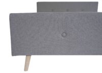 Polsterbett Doppelbett Bettgestell mit Lattenrost Massivholz 160x200cm grau