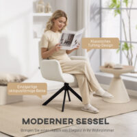 Polstersessel modern drehbar für Wohnzimmer cremeweiss