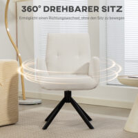 Polstersessel modern drehbar für Wohnzimmer cremeweiss