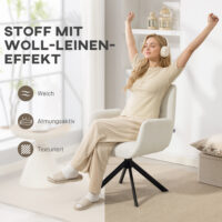 Polstersessel modern drehbar für Wohnzimmer cremeweiss