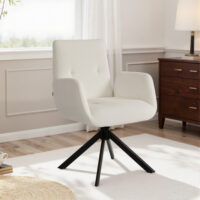 Polstersessel modern drehbar für Wohnzimmer cremeweiss