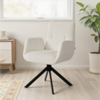 Polstersessel modern drehbar für Wohnzimmer cremeweiss