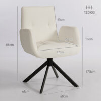 Polstersessel modern drehbar für Wohnzimmer cremeweiss