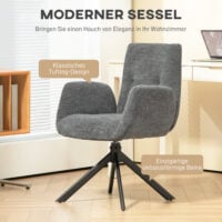 Polstersessel Akzentsessel modern drehbar dunkelgrau