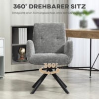 Polstersessel Akzentsessel modern drehbar dunkelgrau